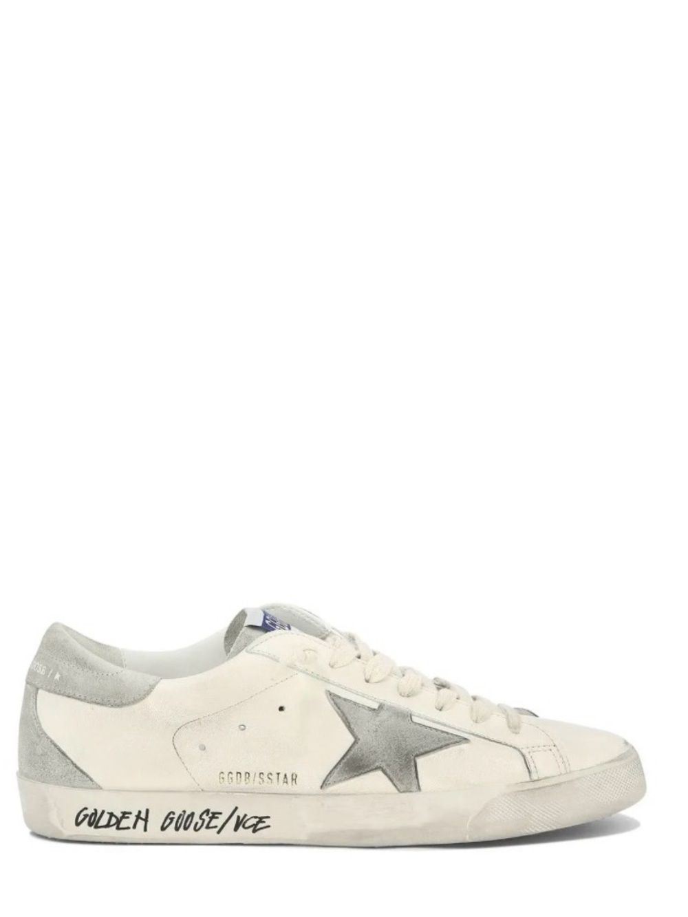 Golden Goose White Leather Low-Top Sneaker with Gray Star
